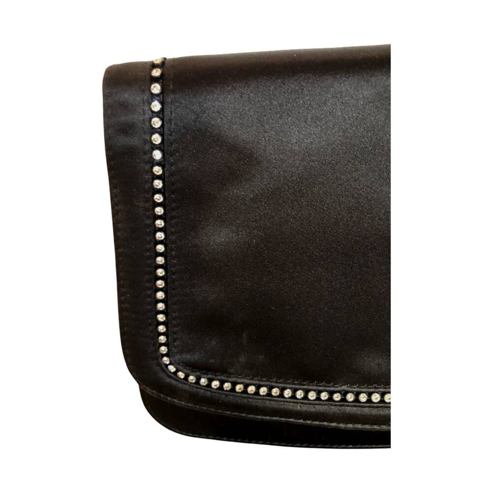 Talbots crossbody bag, Black with diamond stud design, Satin - Picture 3 of 9